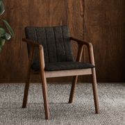 Elm Walnut Hardwood Dining Chair | Black Fabric gallery detail image