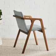 Elm Walnut Hardwood Dining Chair | Grey Fabric gallery detail image