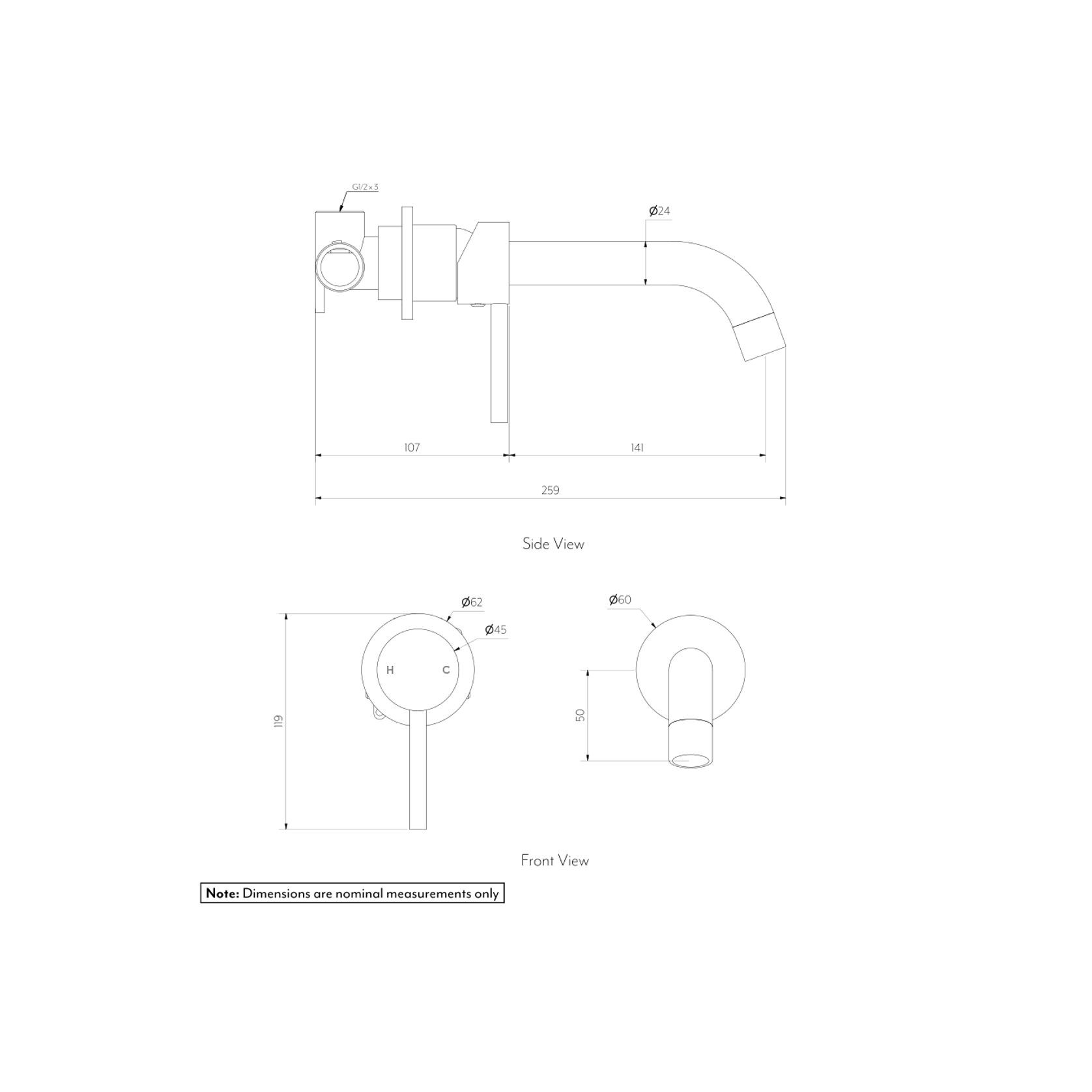 Elysian Minimal Mixer & Spout Set | Brushed Brass gallery detail image