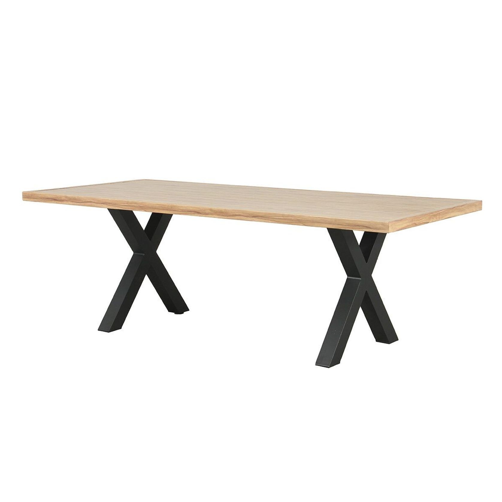 Emilie Aluminium Outdoor Dining Table 220cm | Black X Legs gallery detail image