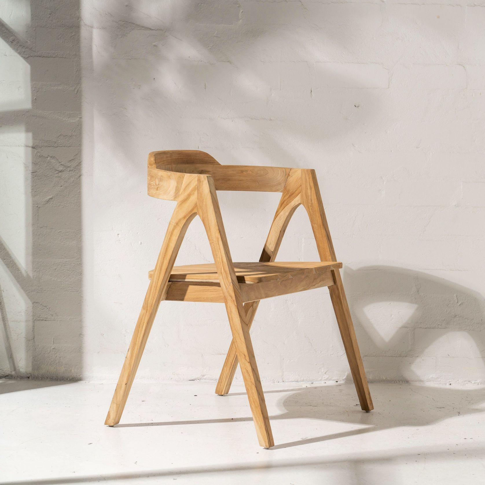 Emir Angled Dining Armchair - Natural gallery detail image