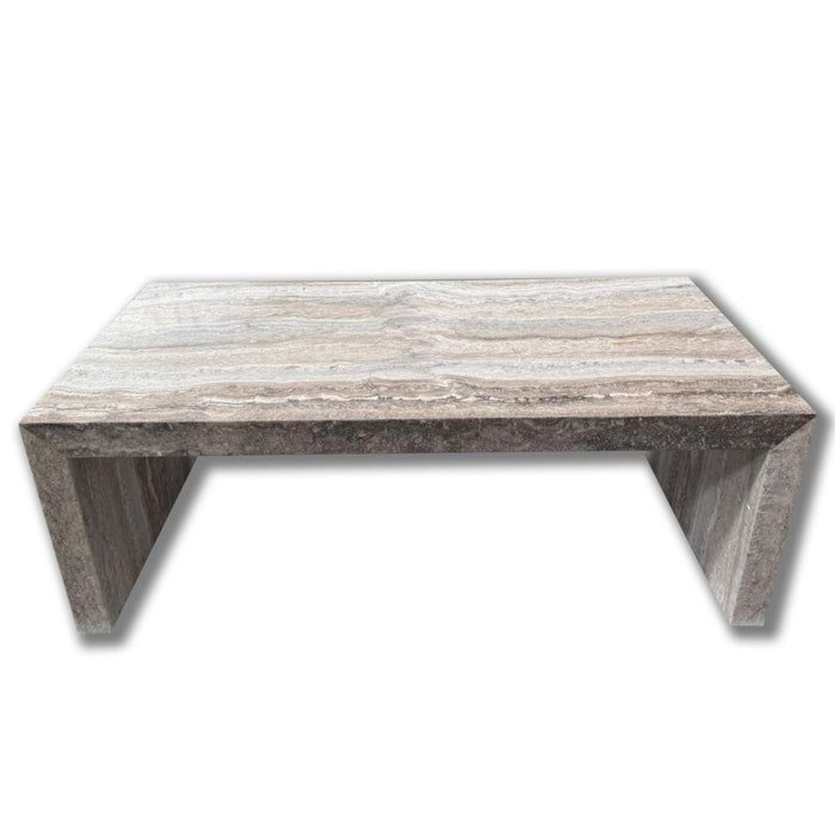 Waterfall Coffee Table - Veincut Silver Travertine | Natural Stone Co. gallery detail image