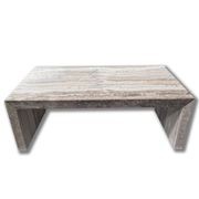 Waterfall Coffee Table - Veincut Silver Travertine | Natural Stone Co. gallery detail image