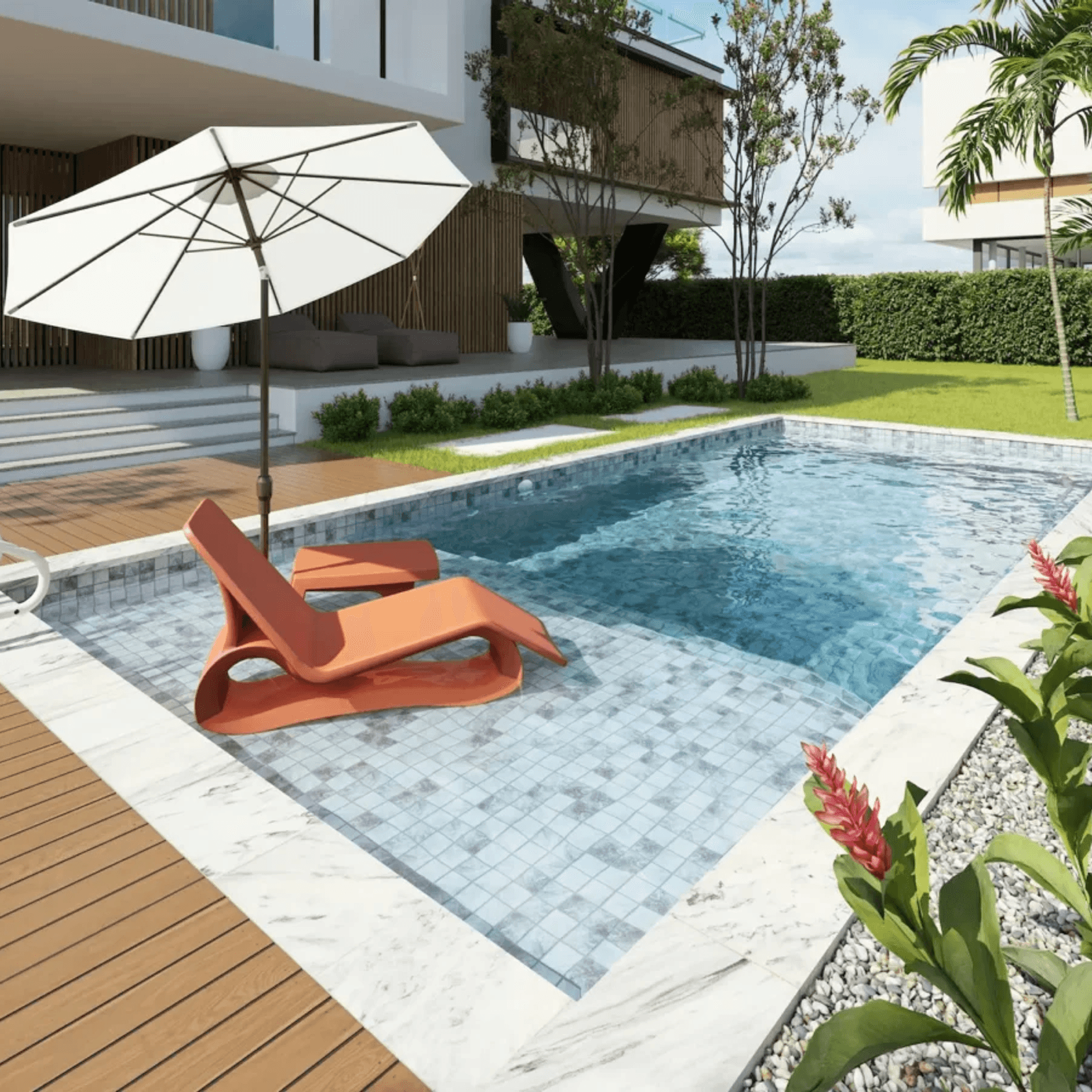 Arua 7.0m x 3.0m Swimming Pool with tanning ledge gallery detail image