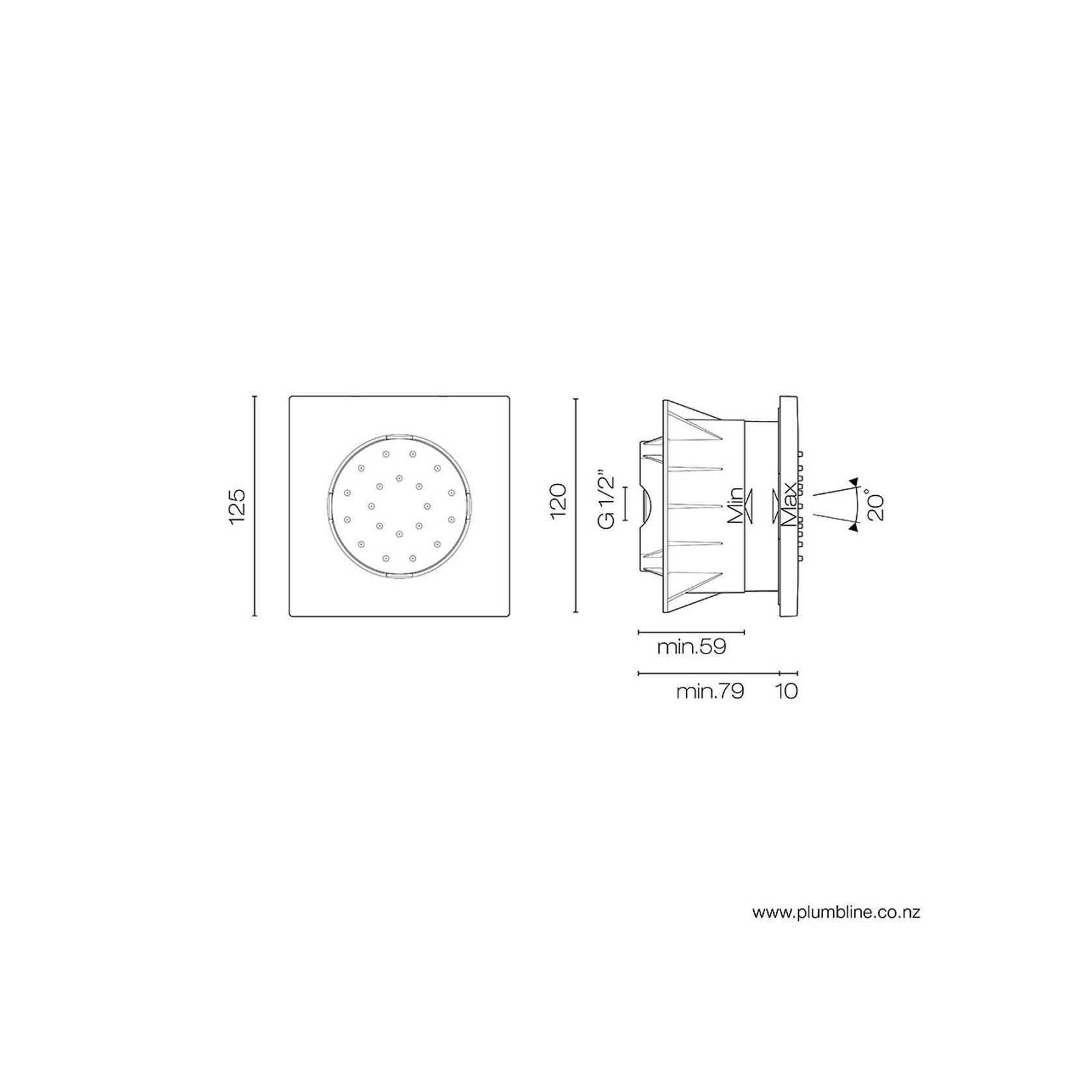 Flow Adjustable Body Spray Square gallery detail image