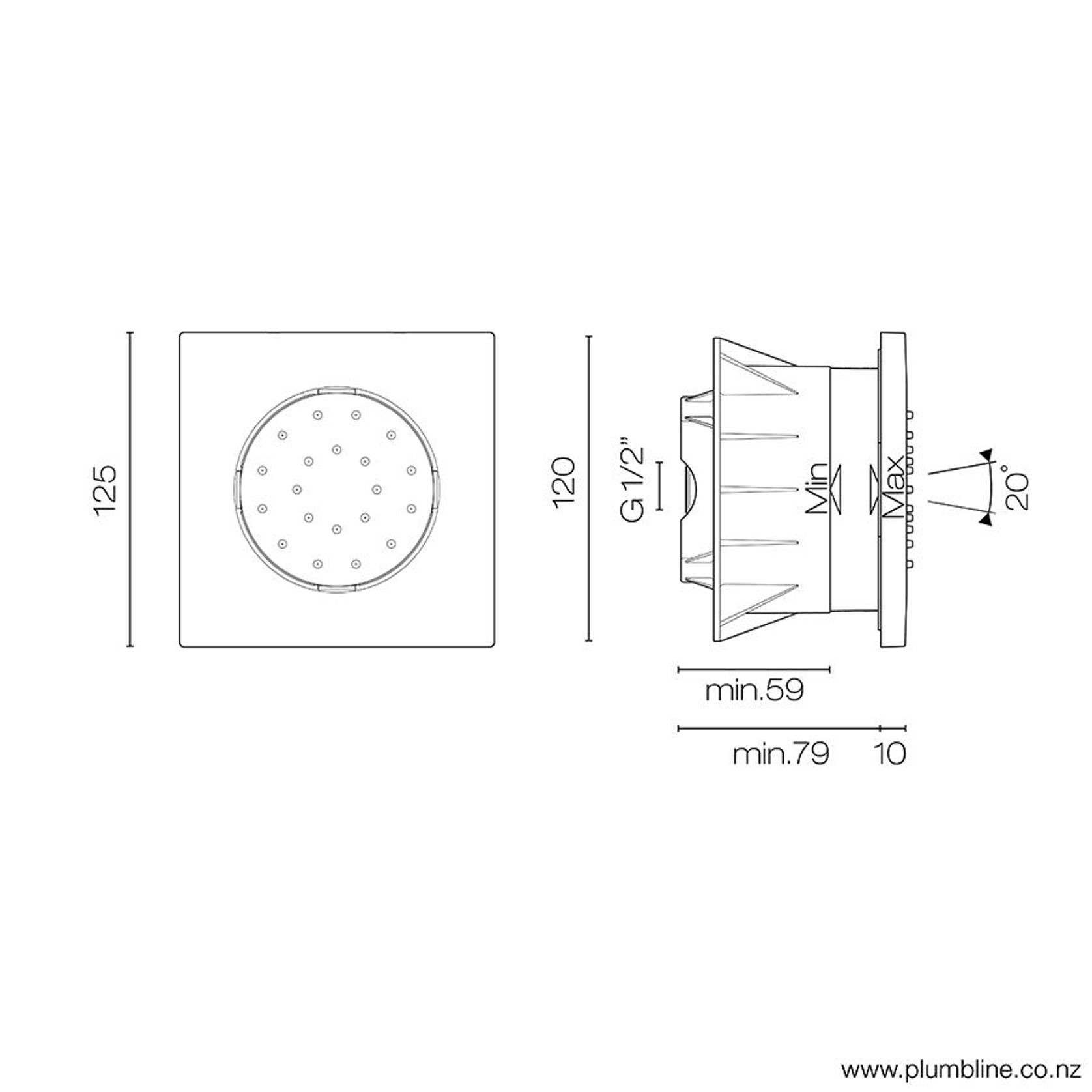 Flow Adjustable Body Spray Square gallery detail image