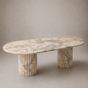 Fluted Oval Dining Table - Patagonia Quartzite gallery detail image