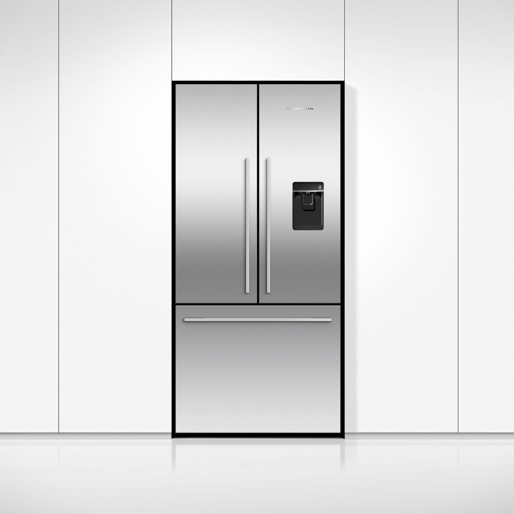 Freestanding French Door Refrigerator Freezer, 79cm, 487L, Ice & Water, Stainless Steel gallery detail image