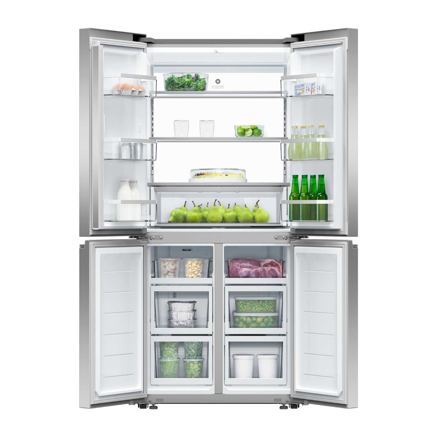 Freestanding Quad Door Refrigerator Freezer, 79cm, 498L gallery detail image