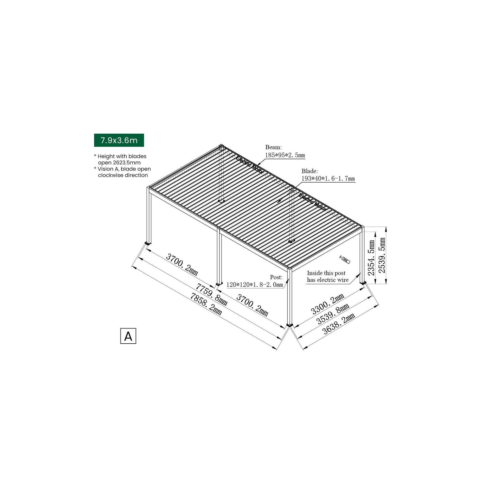 Caribbean Motorised Freestanding  Louvre Roof/Pergola gallery detail image