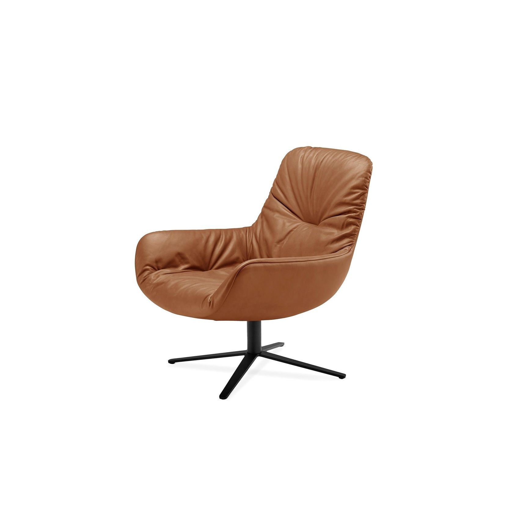 Freifrau | Leya Lounge Chair | X-Base Frame | Cairo Cognac Leather gallery detail image