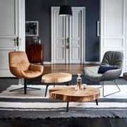 Freifrau | Leya Lounge Chair | X-Base Frame | Sahara Stone Leather gallery detail image