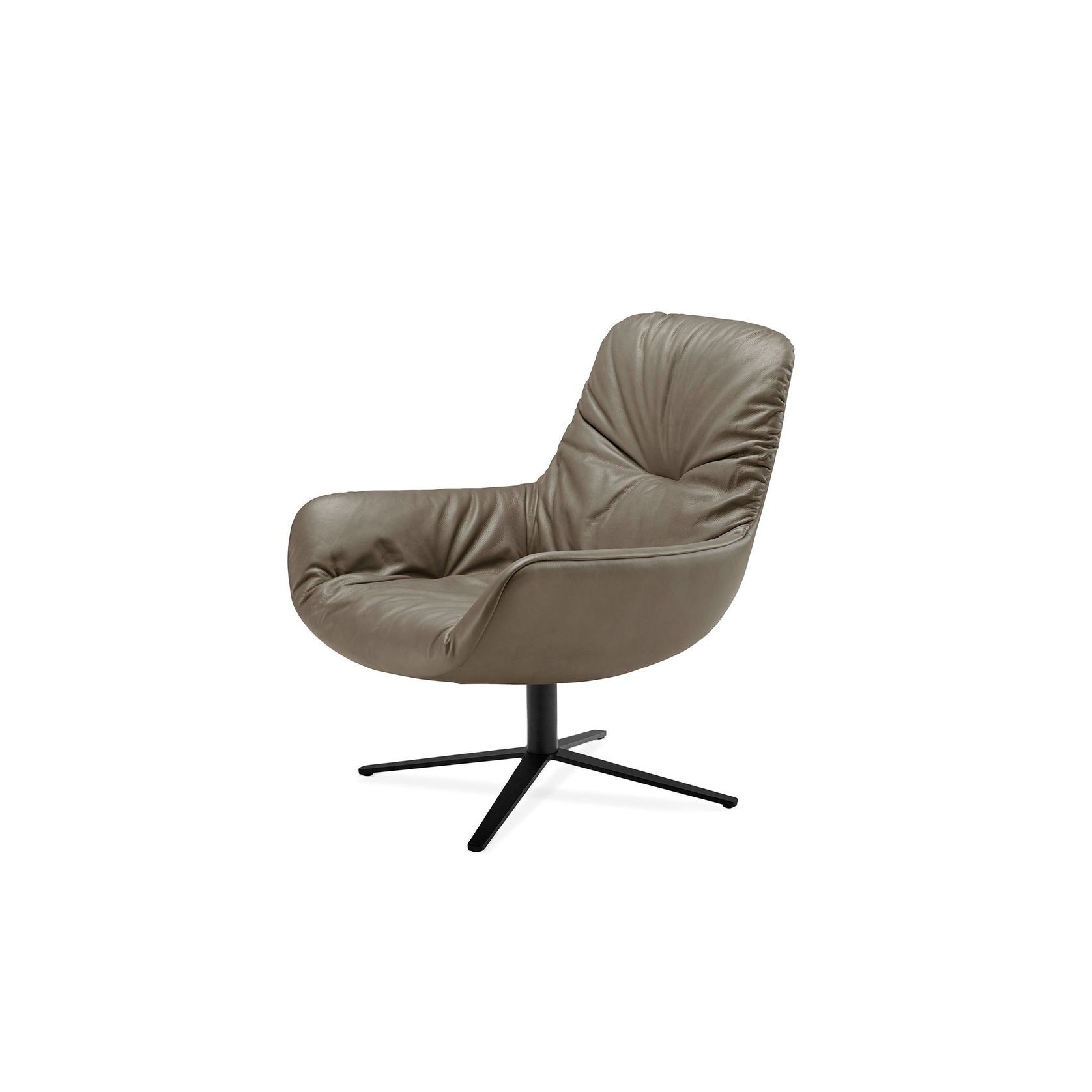 Freifrau | Leya Lounge Chair | X-Base Frame | Sahara Stone Leather gallery detail image