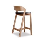 Merano Kitchen Stool - Natural Oak - Black Pad - by TON gallery detail image