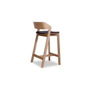Merano Kitchen Stool - Natural Oak - Black Pad - by TON gallery detail image