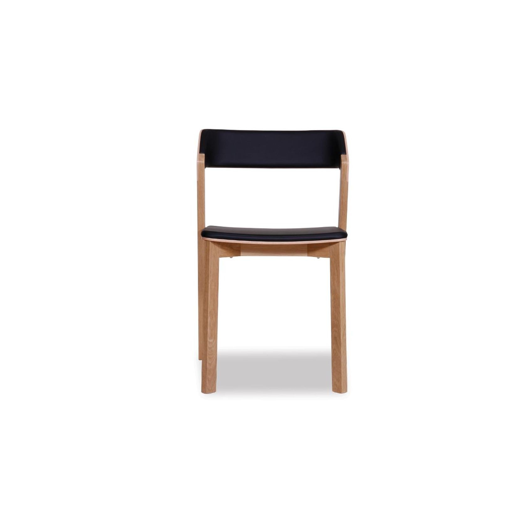 Merano Dining Chair - Natural Oak - Black Pad - by TON gallery detail image