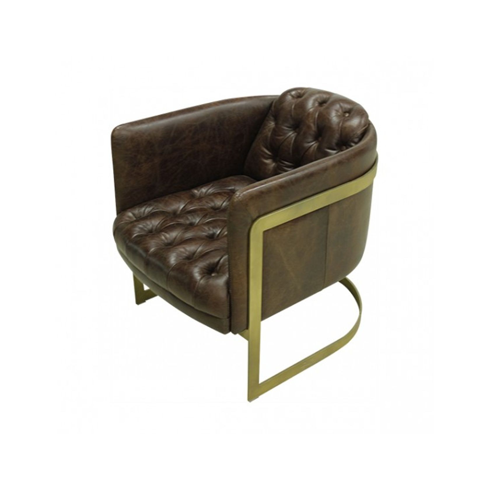 Gatsby Vintage Brown Leather and Iron Armchair gallery detail image