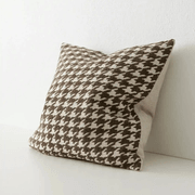 Weave Home Giovanni Cushion - Cocoa | Bouclé Houndstooth gallery detail image