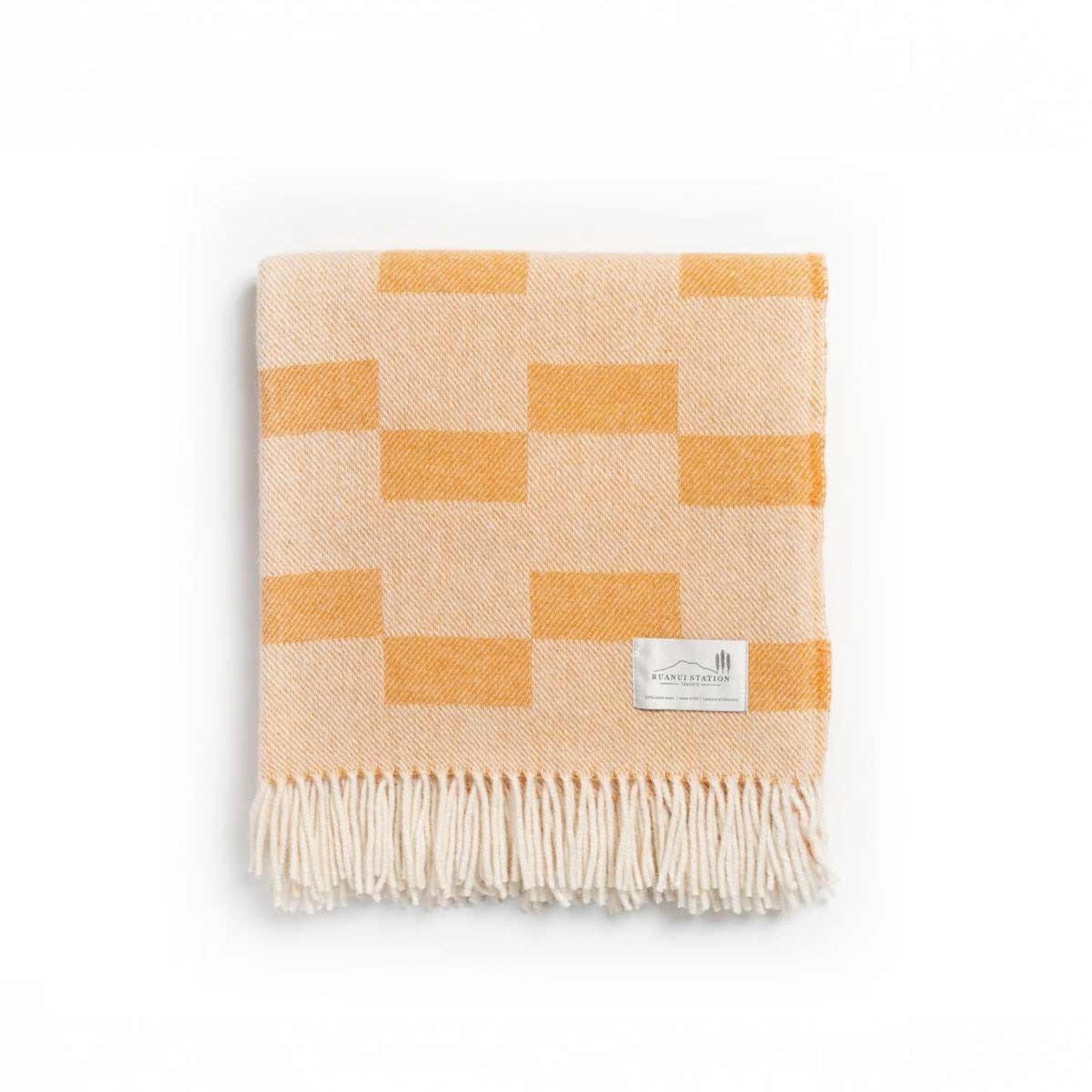 Ruanui Station Lambswool Throw - Gowdys Gold gallery detail image