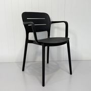 Grace Resin Arm Dining Chair - Charcoal gallery detail image