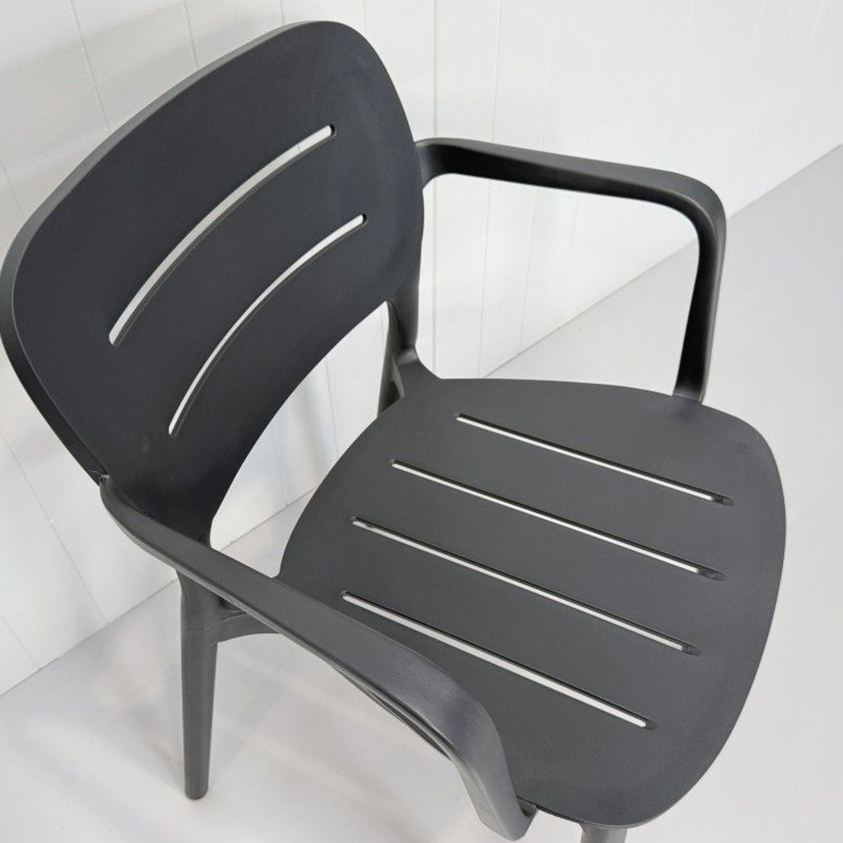 Grace Resin Arm Dining Chair - Charcoal gallery detail image
