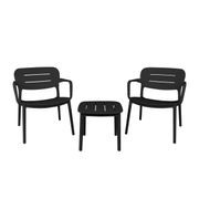 Grace Resin Outdoor 3pc Lounge Setting | Charcoal gallery detail image