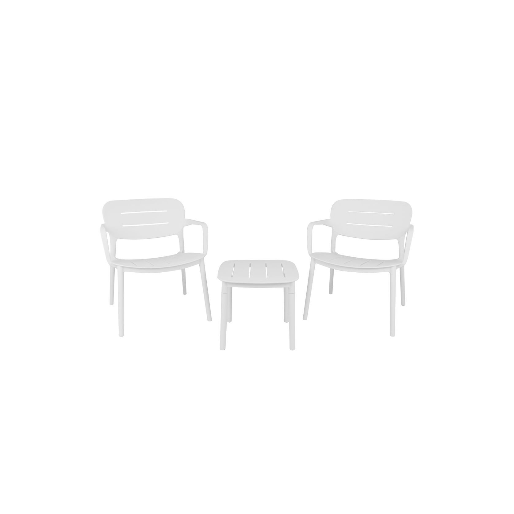 Grace Resin Outdoor 3pc Lounge Setting | White gallery detail image