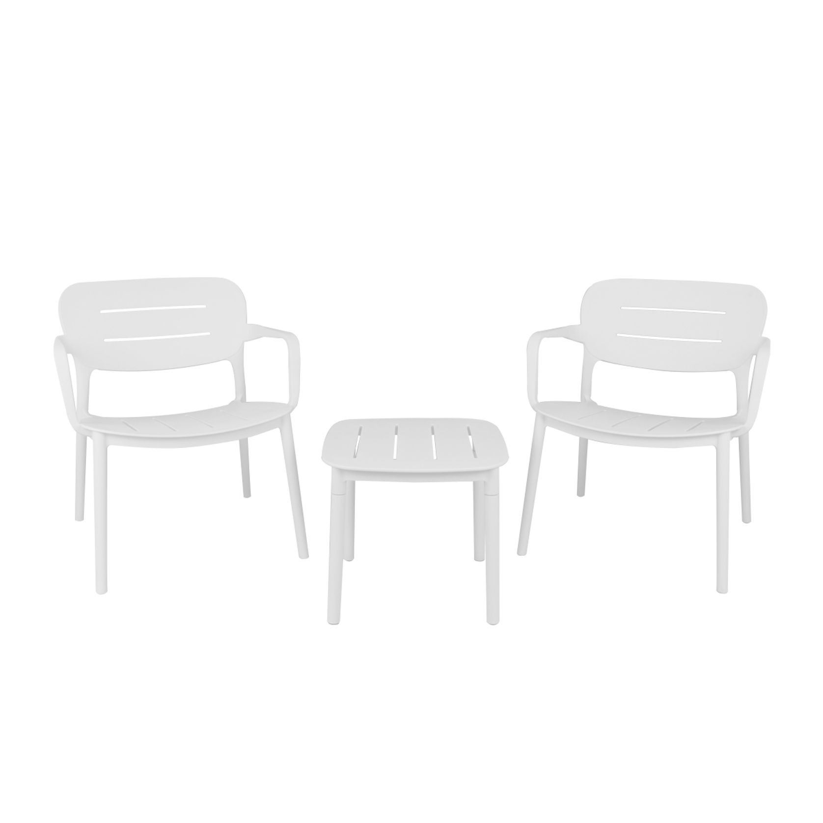 Grace Resin Outdoor 3pc Lounge Setting | White gallery detail image