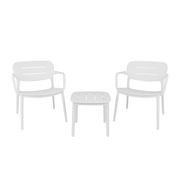 Grace Resin Outdoor 3pc Lounge Setting | White gallery detail image