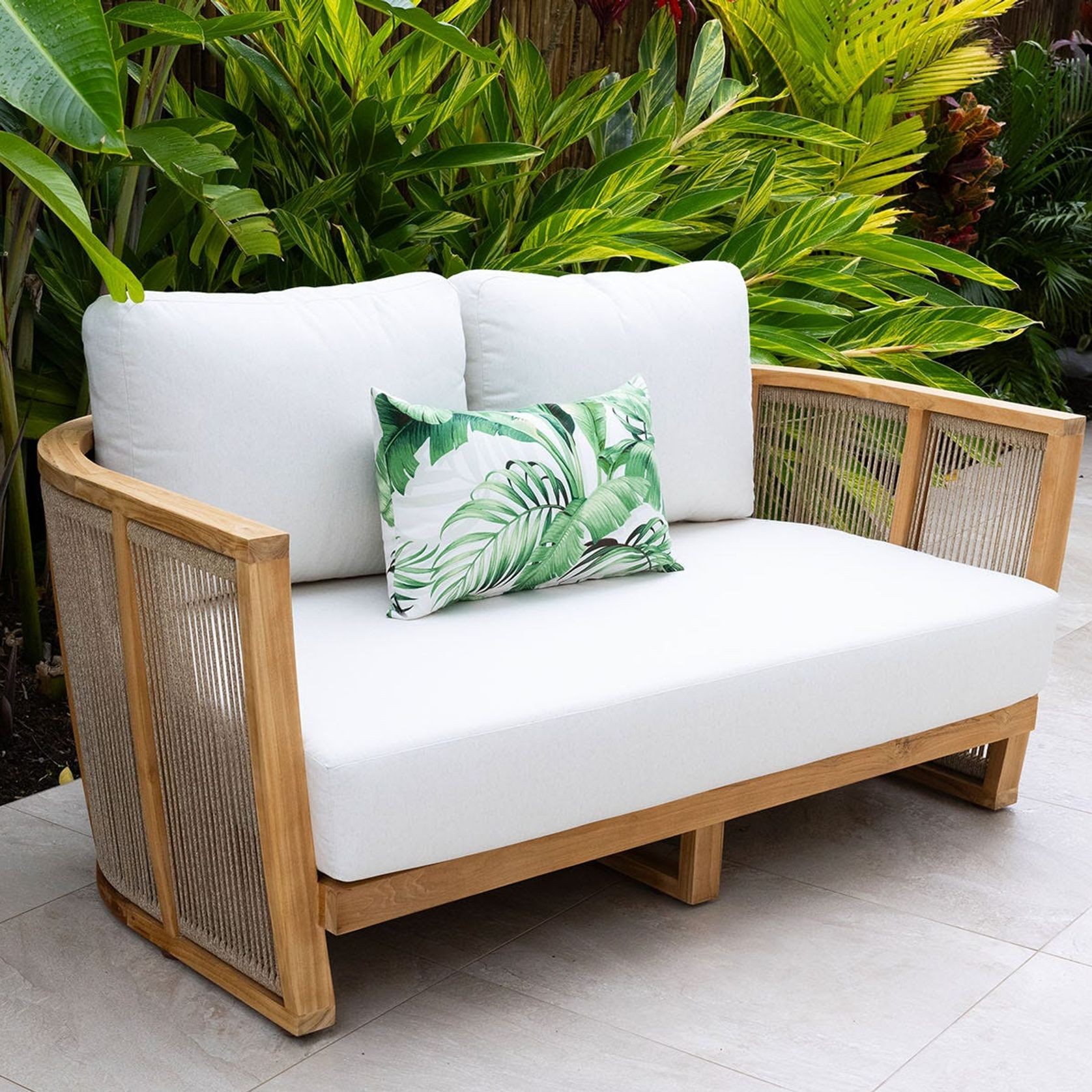 Granada 4pc Rope Outdoor Lounge Setting - 2 Seater - Rope Table gallery detail image