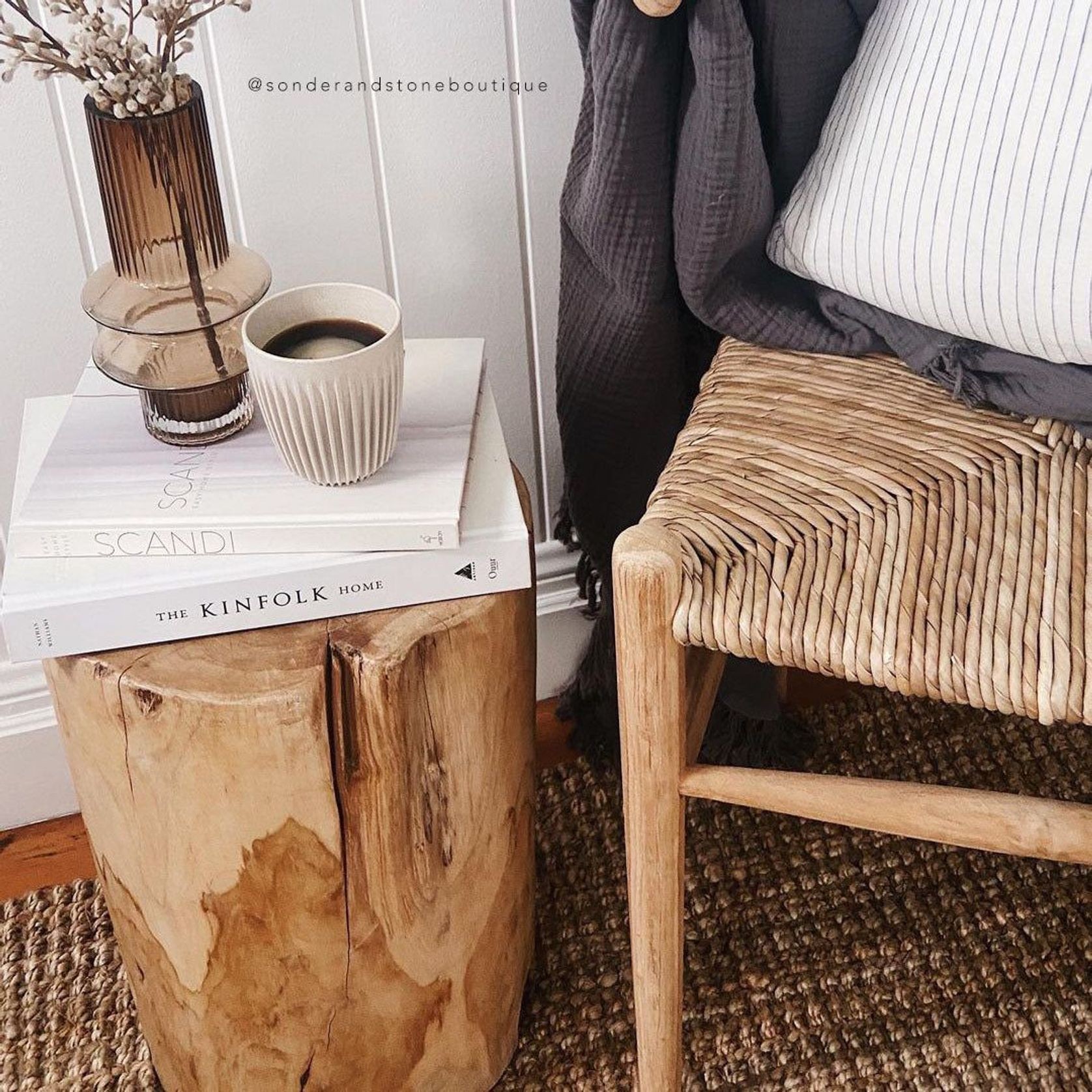 Hadi Natural Tree Stump Stool gallery detail image