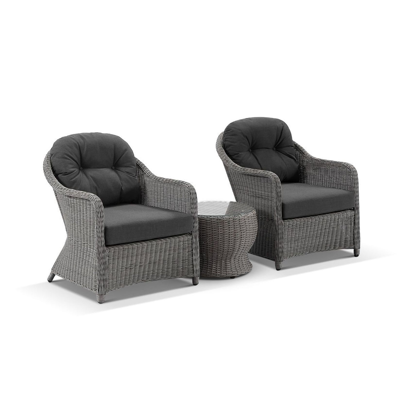 Hampton Rattan Chair Set - Grey gallery detail image