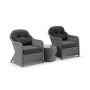 Hampton Rattan Chair Set - Grey gallery detail image