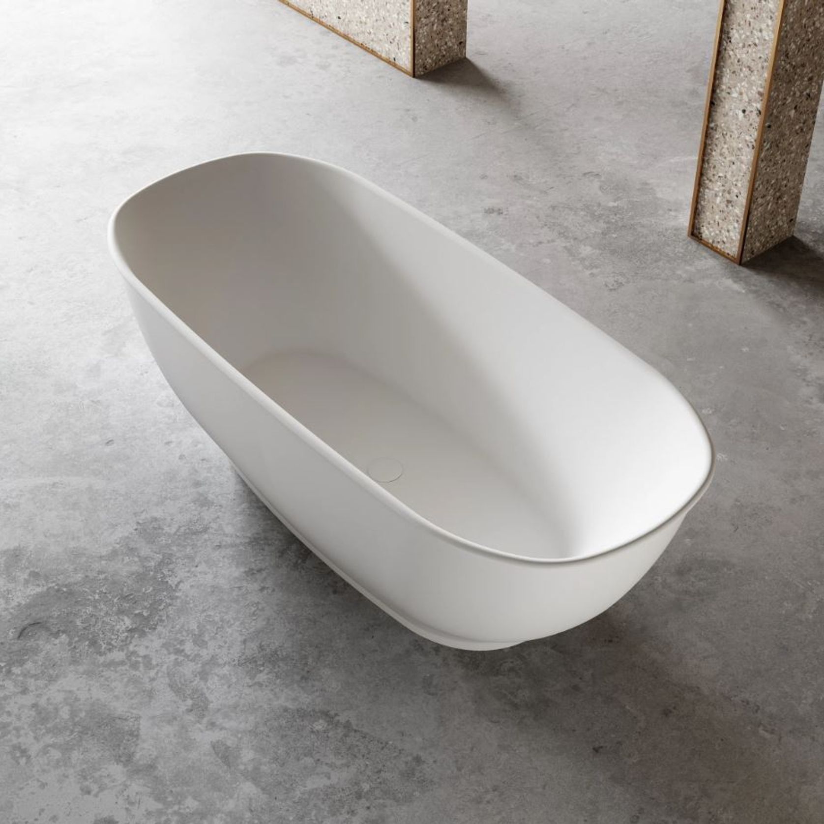 Hampton Freestanding Bath Matte White gallery detail image