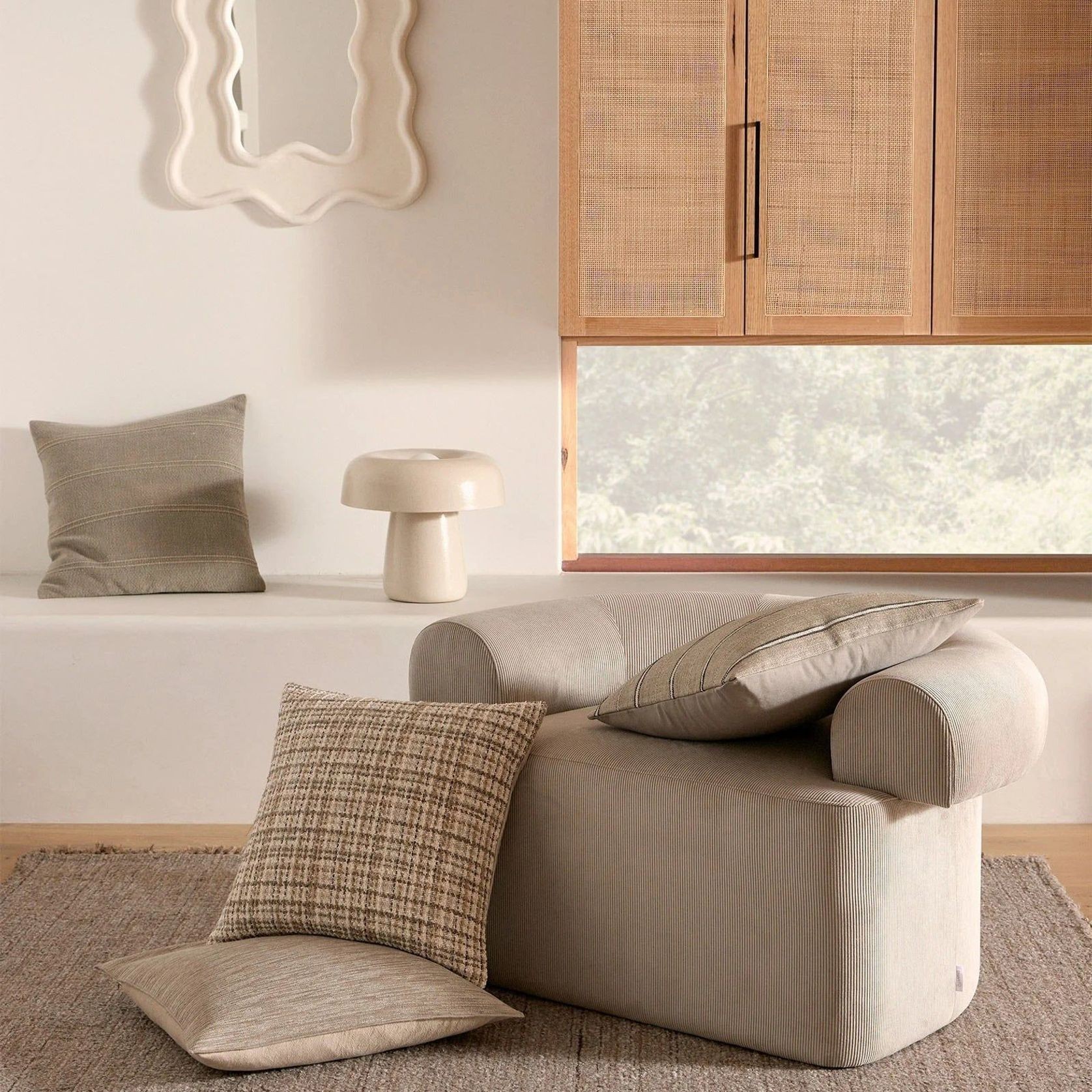 Weave Home Dania Cushion - Oyster | 50 x 50cm gallery detail image