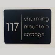 Bayside Luxe Personalised Acrylic House Number - Black Vertical Line gallery detail image