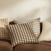 Weave Home Giovanni Cushion - Cocoa | Bouclé Houndstooth gallery detail image