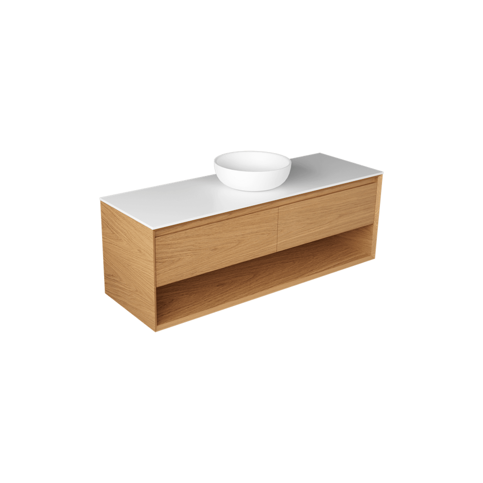 Edge Largo 1500 Open Shelf Wall Hung Vanity - 6 Colours gallery detail image