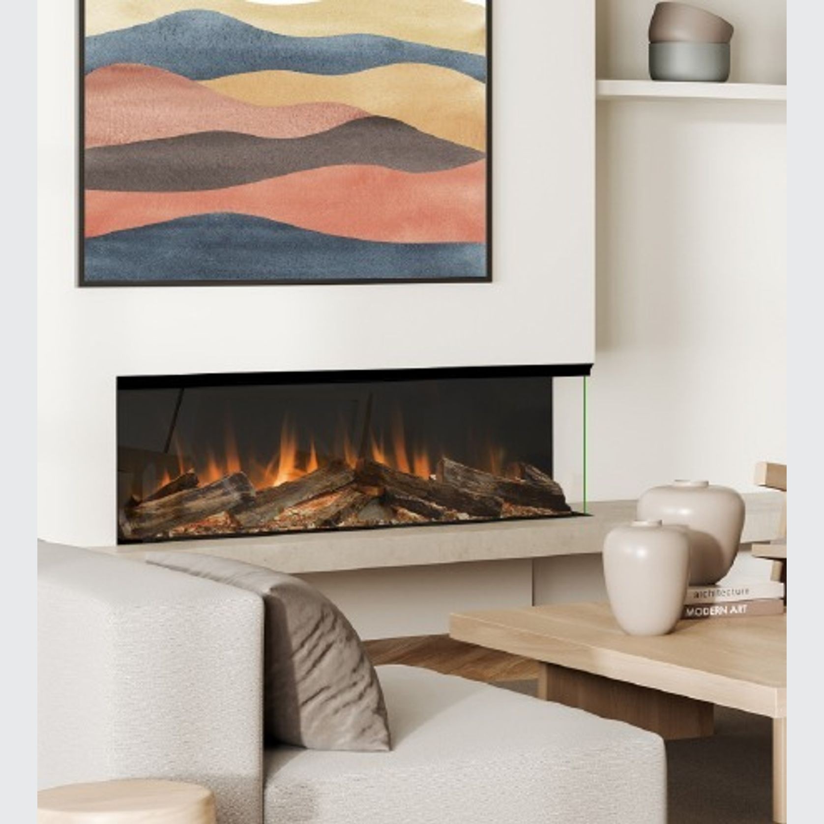 Evonic Volante 1250 Black Edition Electric Fireplace gallery detail image