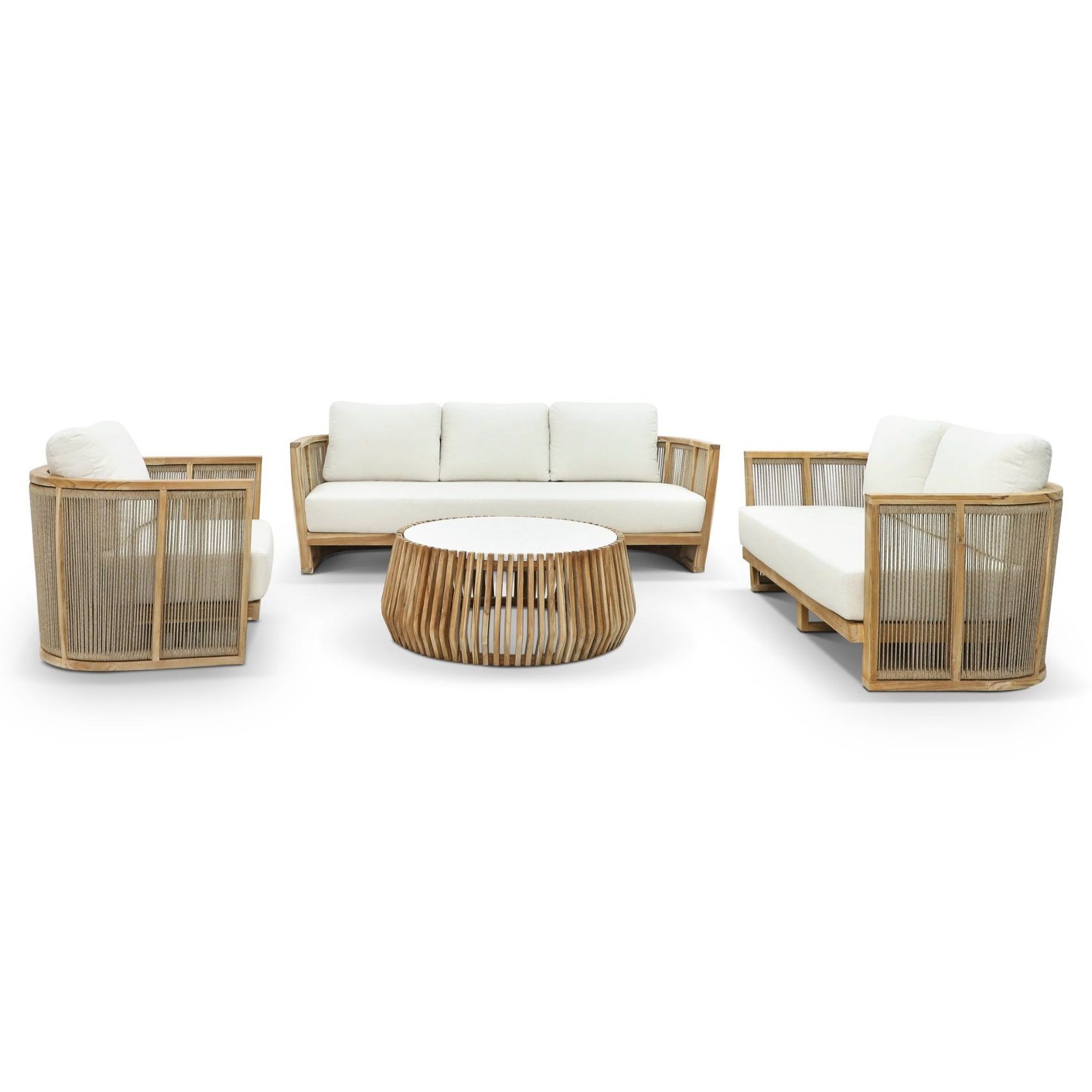 Granada 4pc Rope Outdoor Lounge Setting - Jude Coffee Table gallery detail image