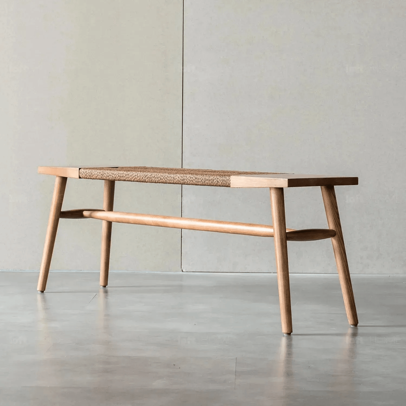 Japandi Rope Woven Dining Bench Woven gallery detail image