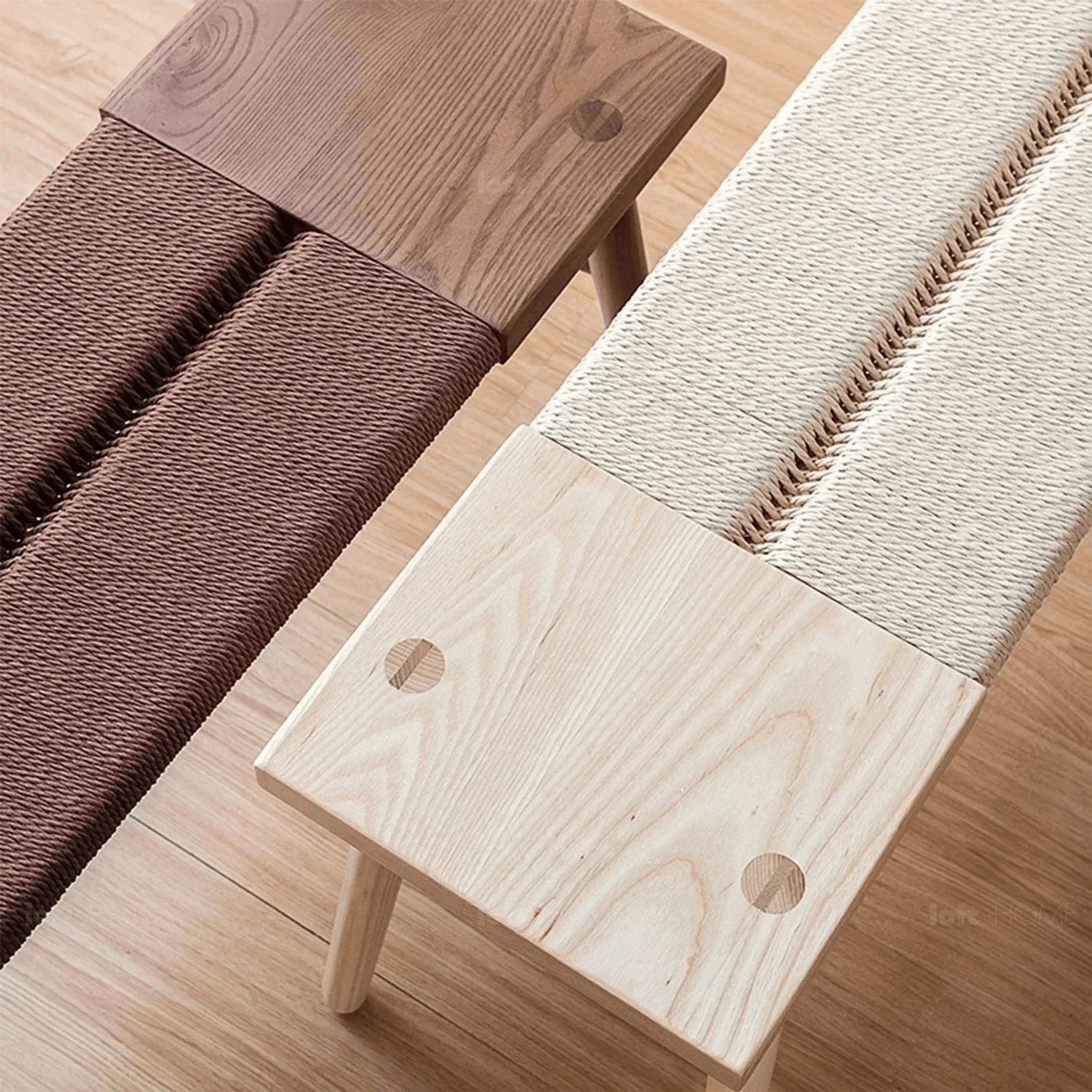 Japandi Rope Woven Dining Bench Woven gallery detail image