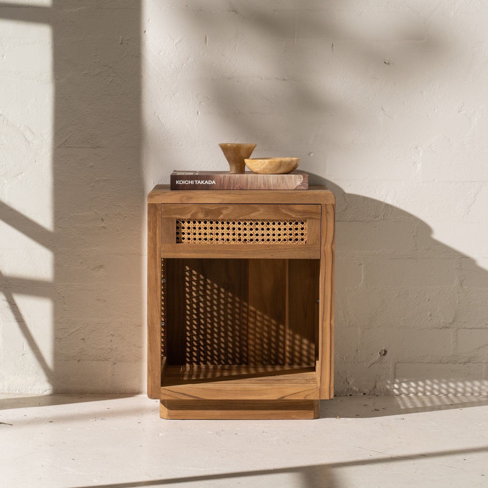 Jemina Teak and Rattan Bedside Table gallery detail image