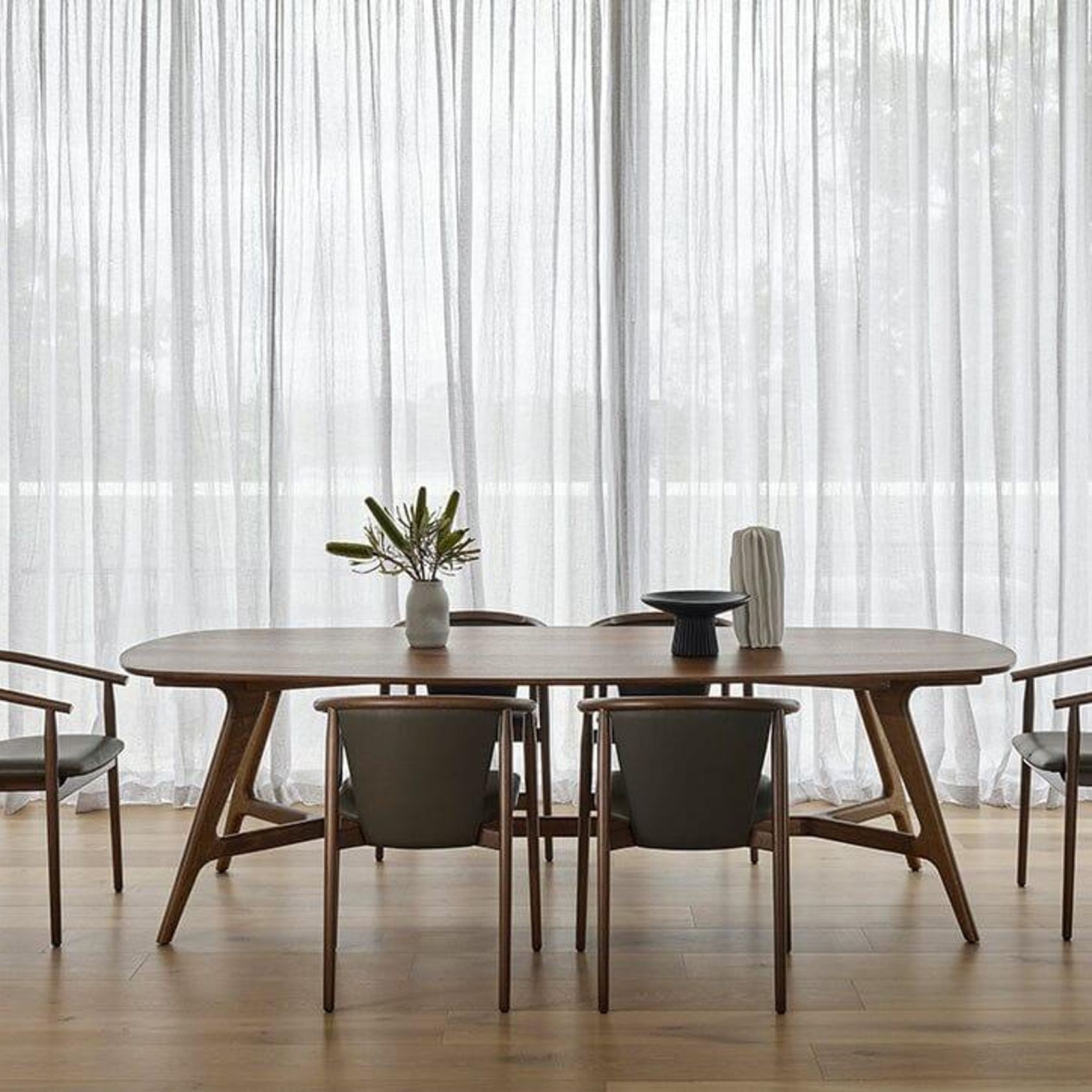 Johanna Elliptical Timber Table gallery detail image