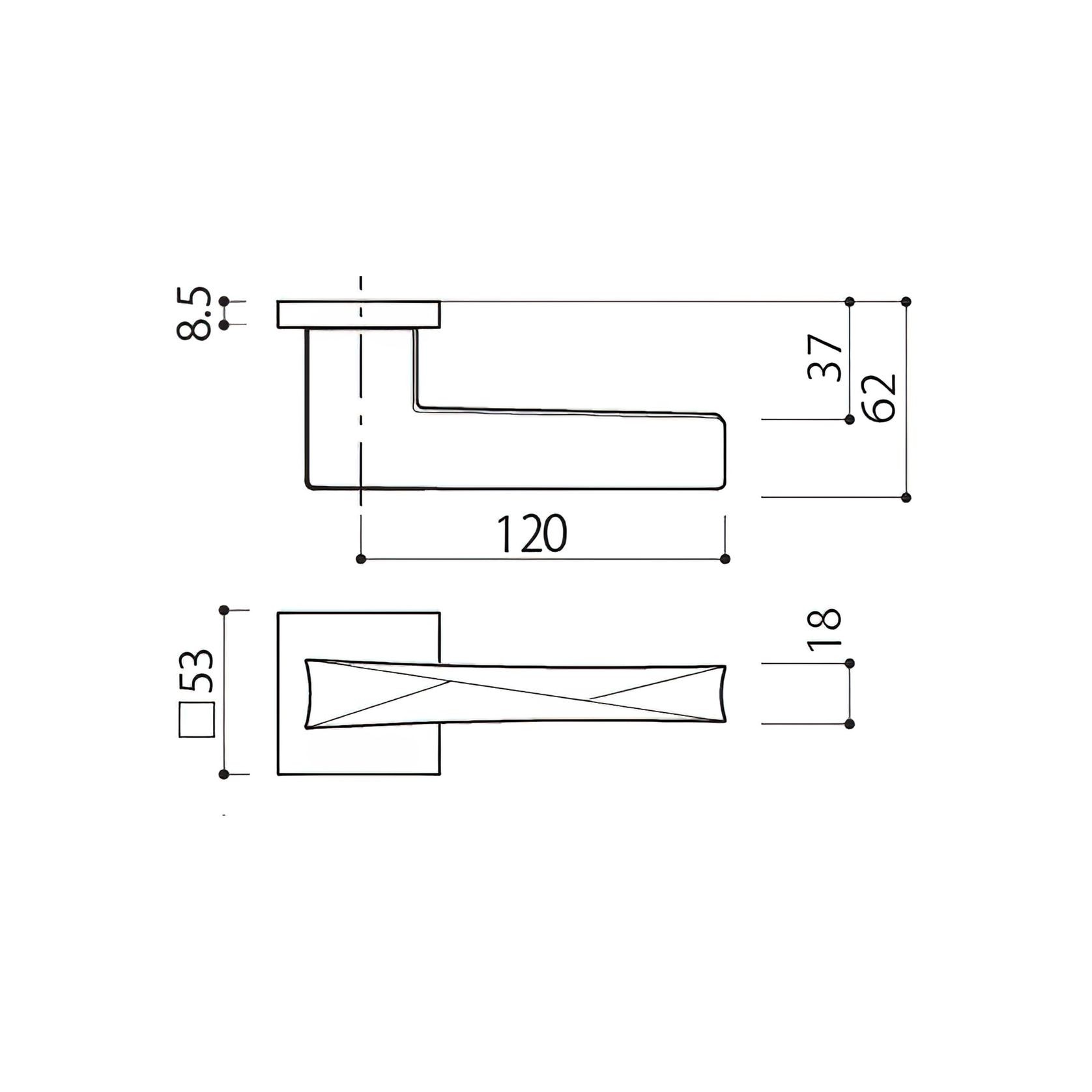 Kawajun TTT Blasted Black Aluminium Door Leverset gallery detail image