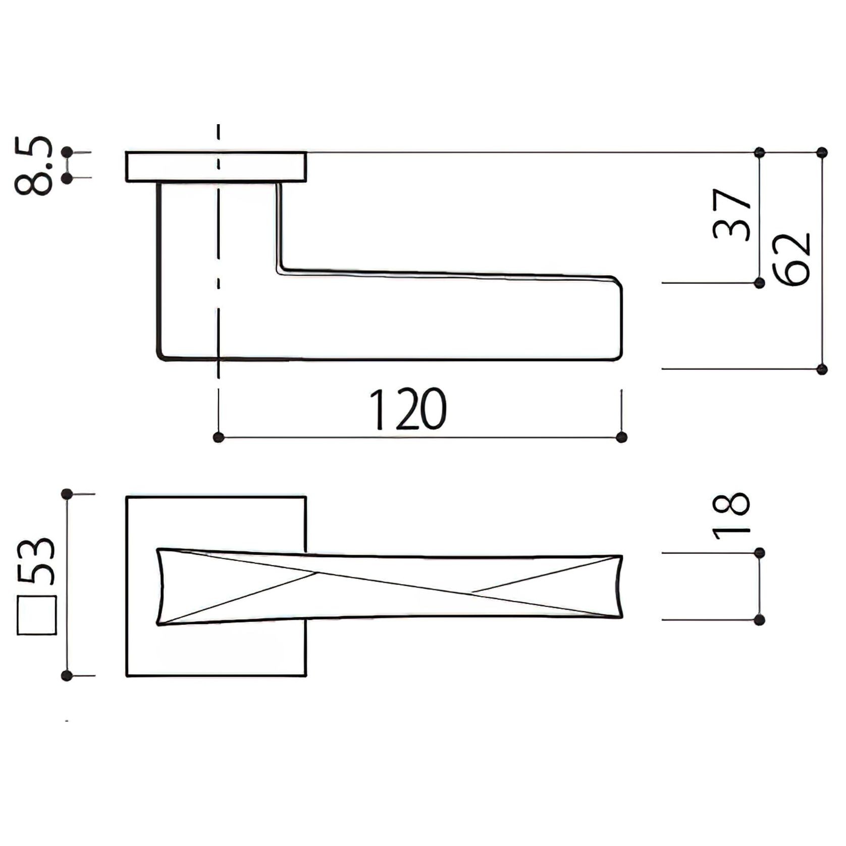 Kawajun TTT Blasted Black Aluminium Door Leverset gallery detail image