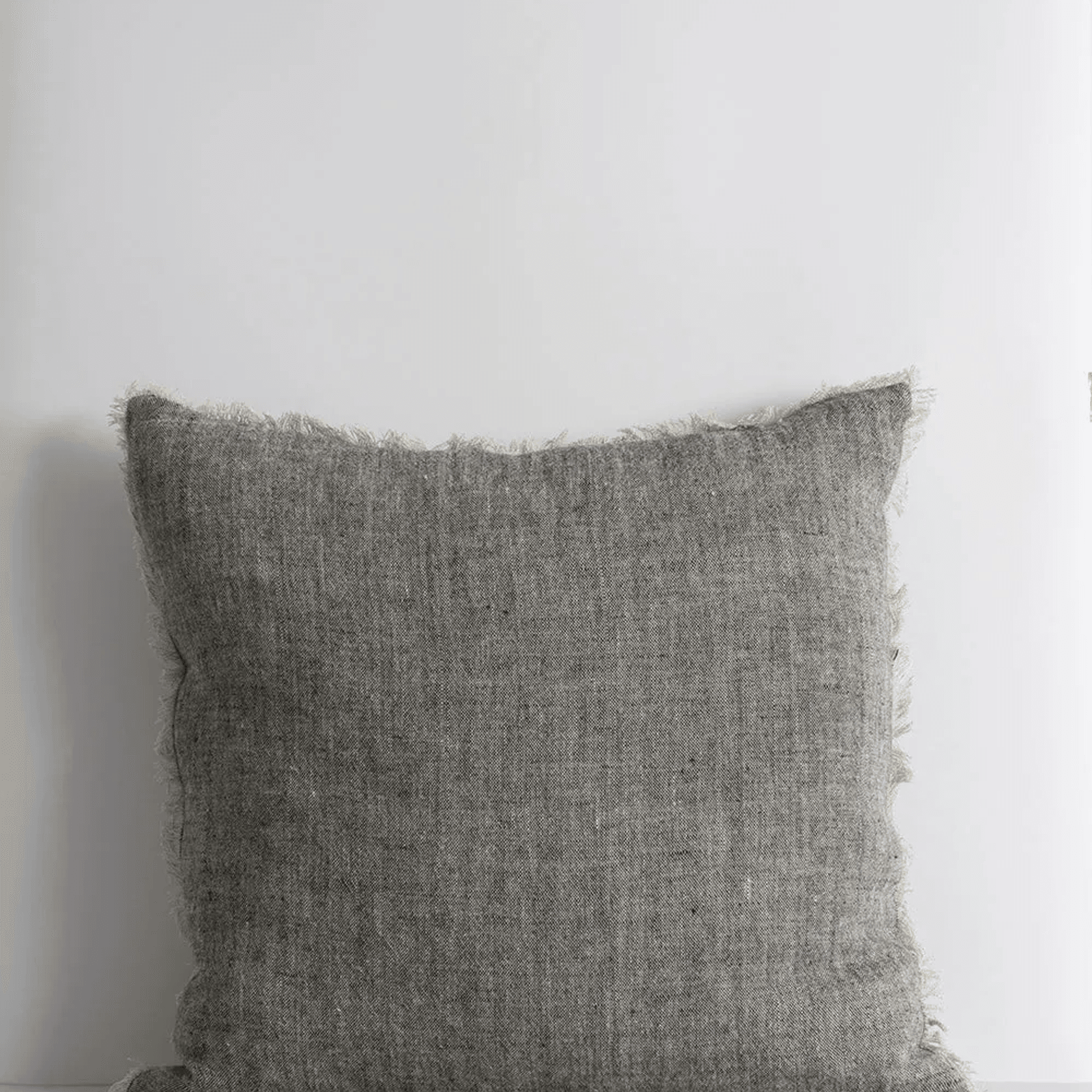 Baya Keaton Cushion - Black | 100% Linen gallery detail image