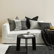 Baya Keaton Cushion - Black | 100% Linen gallery detail image
