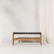 Kemi Black Leather Bench gallery detail image