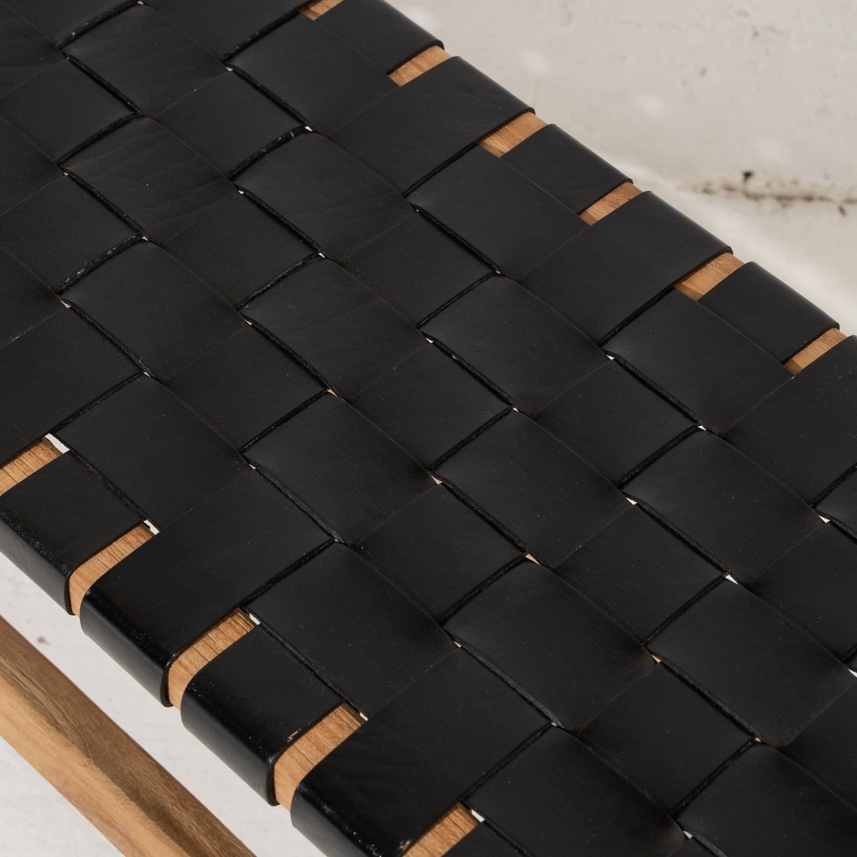 Kemi Black Leather Bench gallery detail image